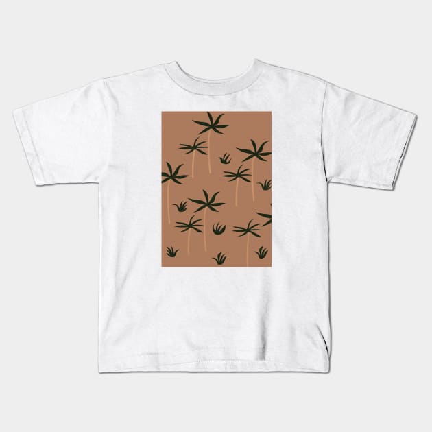 Palm Tree Pattern Kids T-Shirt by Colorable